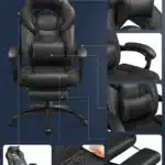 Fauteuil gamer avec repose pieds 1