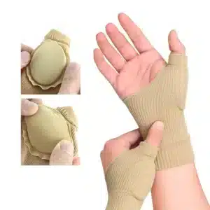 1 paire de gants d'arthrite à Compression de pouce de poignet, attelle de soutien de poignet respirante, manchon de poignet avec coussinets de blessure au pouce en Gel 3