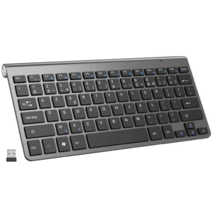 Clavier sans fil Ultra mince, disposition AZERTY, multimédia, français, à faible bruit, pour ordinateur portable, bureau, Windows, Smart TV 1