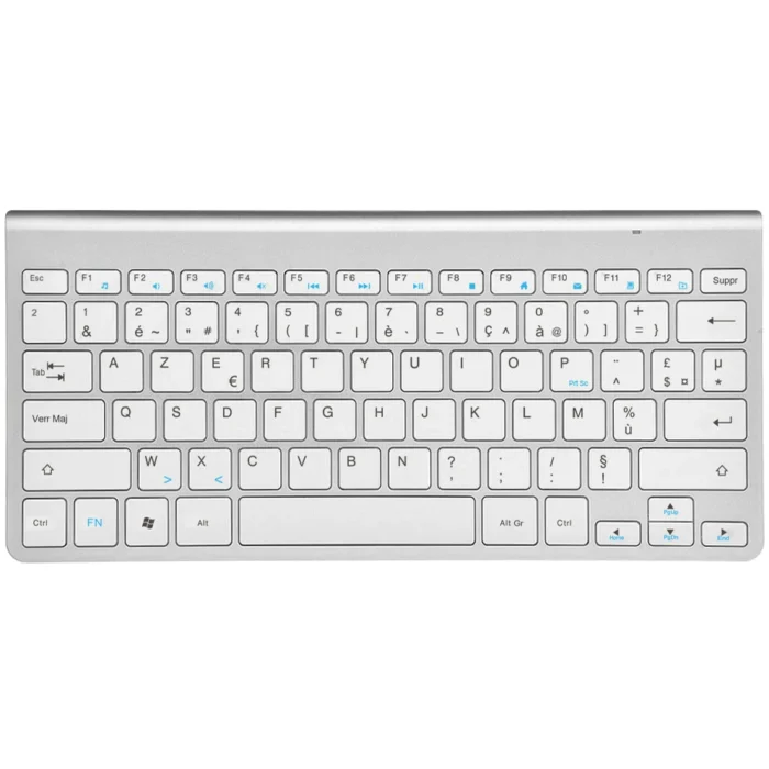 Clavier sans fil Ultra mince, disposition AZERTY, multimédia, français, à faible bruit, pour ordinateur portable, bureau, Windows, Smart TV 7