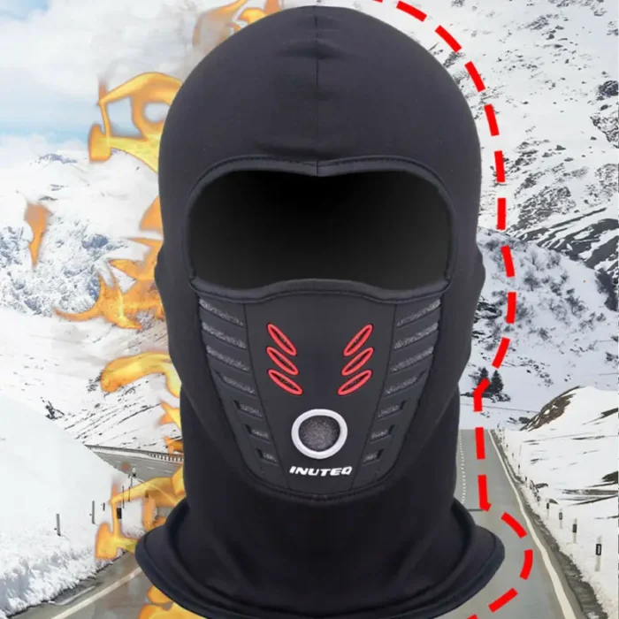 Cagoule hiver motoMasque facial de moto en polaire chaude d'été/hiver, Anti-poussière, imperméable, coupe-vent, couverture complète du visage, chapeau, masque de casque, cagoule 4