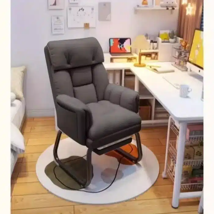 Fauteuil ergonomique pour salonChaise d'ordinateur de bureau multifonctionnelle pour la maison ; Chaise assise confortable, chaise à dossier arqué pour dortoir familial 3