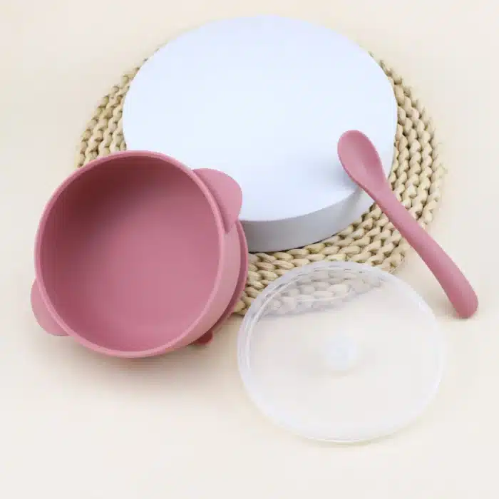 Bol en silicone avec couvercle, antidérapant 4