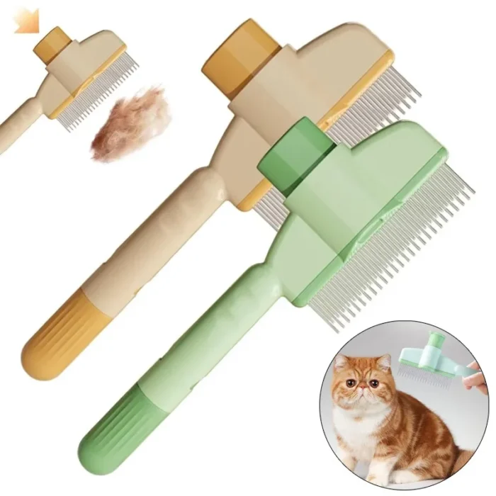 Peigne pour chien, épilateur pour animaux de compagnie, brosse à un bouton pour chiens, brosse autonettoyante pour chat, peignes de Massage pour chiens, brosses de toilettage pour produits pour animaux de compagnie 2